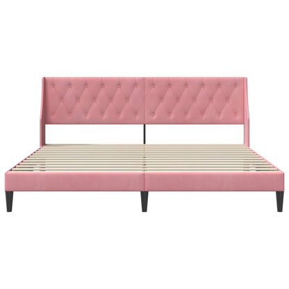 Bedframe met hoofdeinde Roze 180 x 200 cm Fluweel