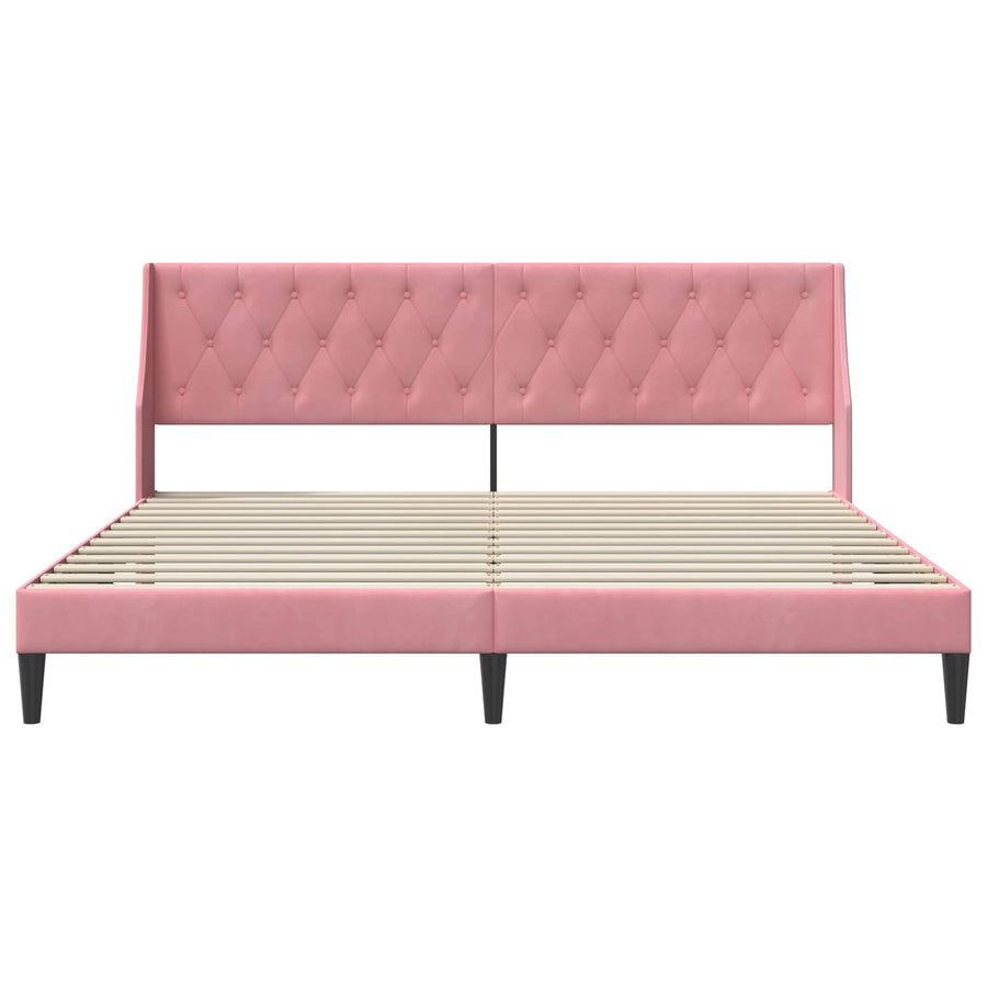 Bedframe met hoofdeinde Roze 180 x 200 cm Fluweel