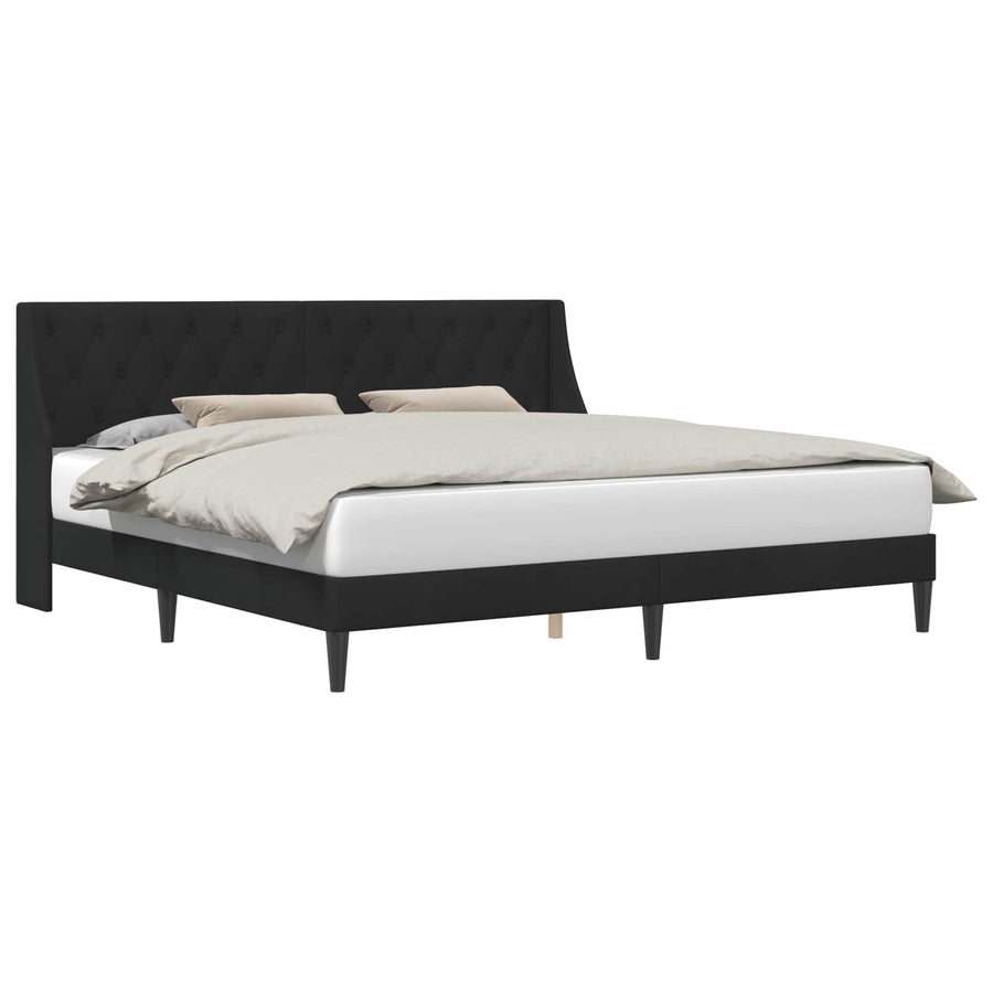 Bedframe met hoofdeinde Zwart 180 x 200 cm Fluweel