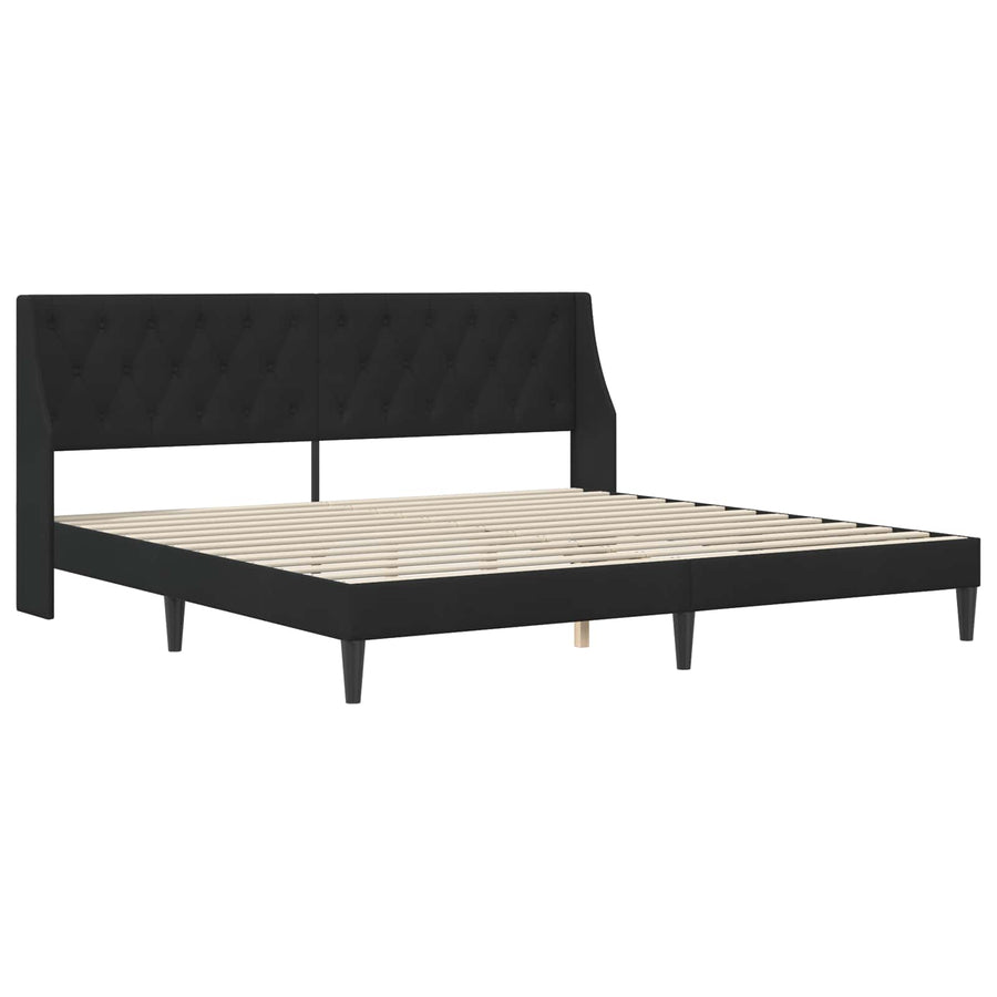 Bedframe met hoofdeinde Zwart 180 x 200 cm Fluweel