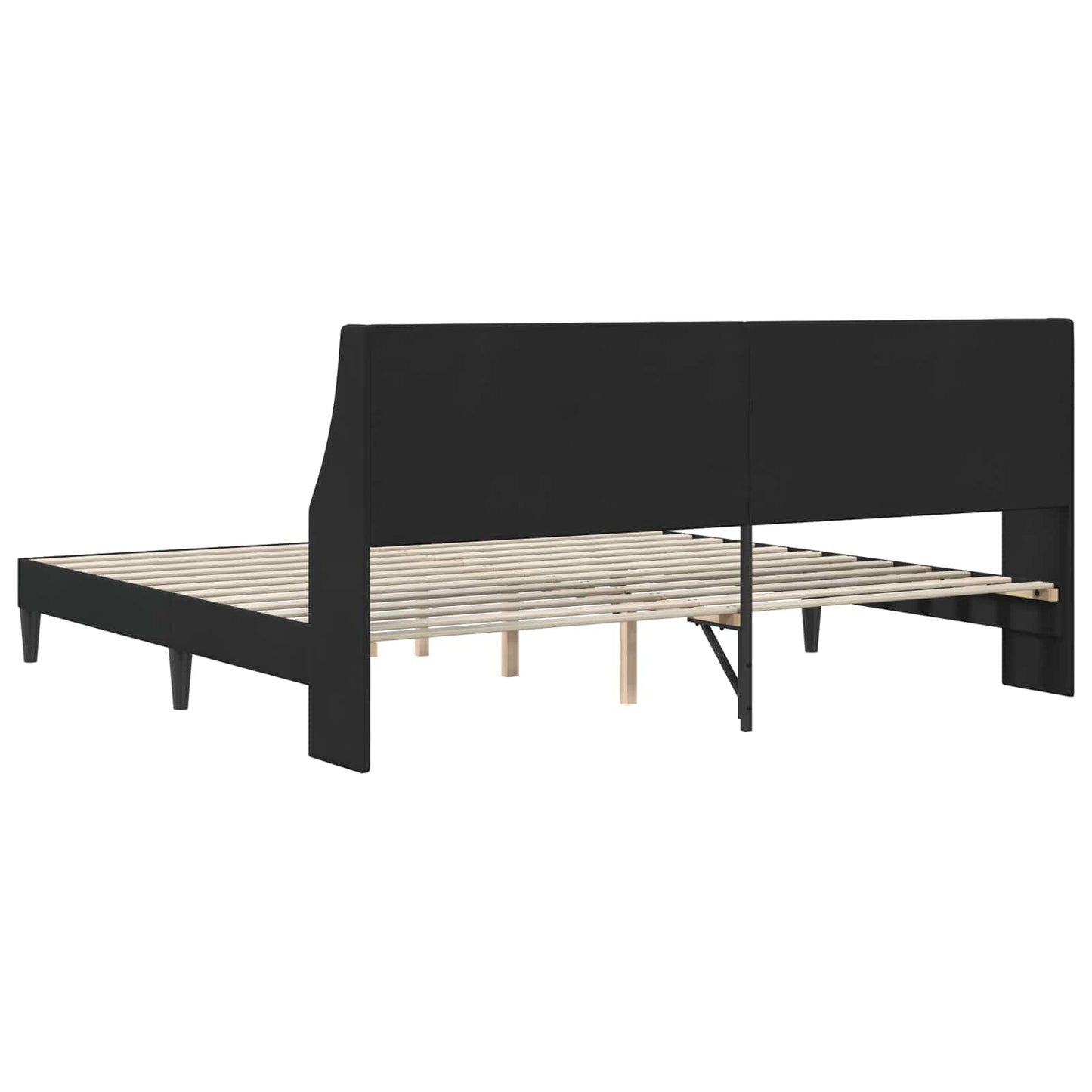 Bedframe met hoofdeinde Zwart 180 x 200 cm Fluweel