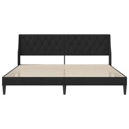 Bedframe met hoofdeinde Zwart 180 x 200 cm Fluweel