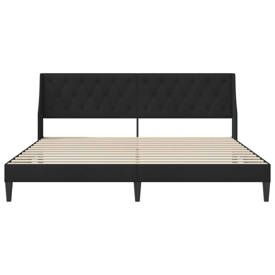 Bedframe met hoofdeinde Zwart 180 x 200 cm Fluweel