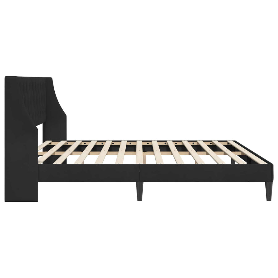 Bedframe met hoofdeinde Zwart 180 x 200 cm Fluweel