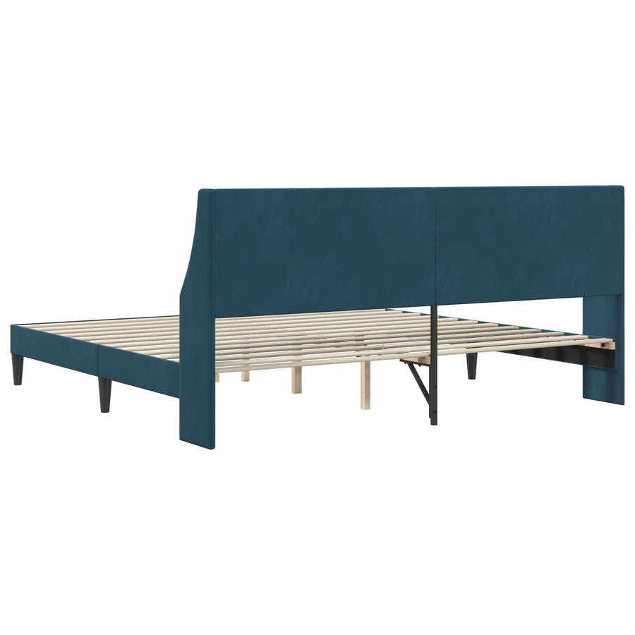 Bedframe met hoofdeinde Blauw 180 x 200 cm Fluweel