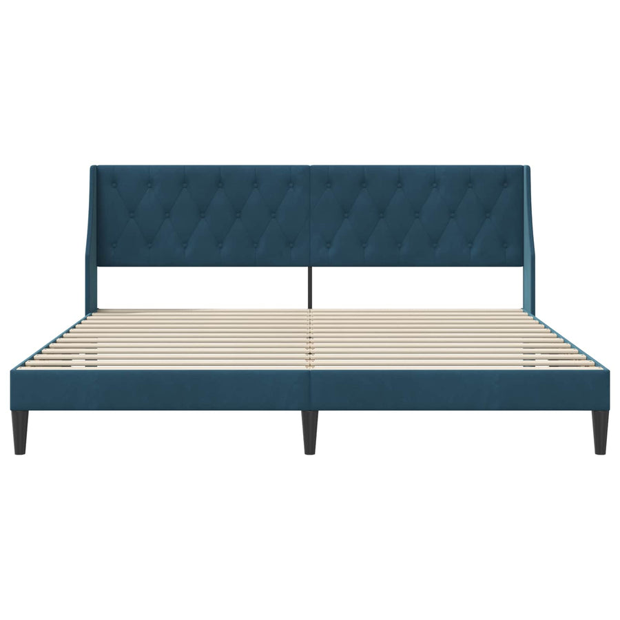 Bedframe met hoofdeinde Blauw 180 x 200 cm Fluweel