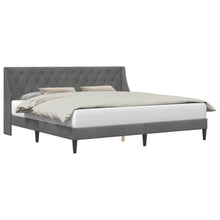 Bedframe met hoofdeinde Donkergrijs 200 x 200 cm Fluweel