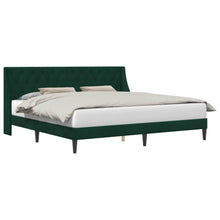 Bedframe met hoofdeinde Donkergroen 200 x 200 cm Fluweel
