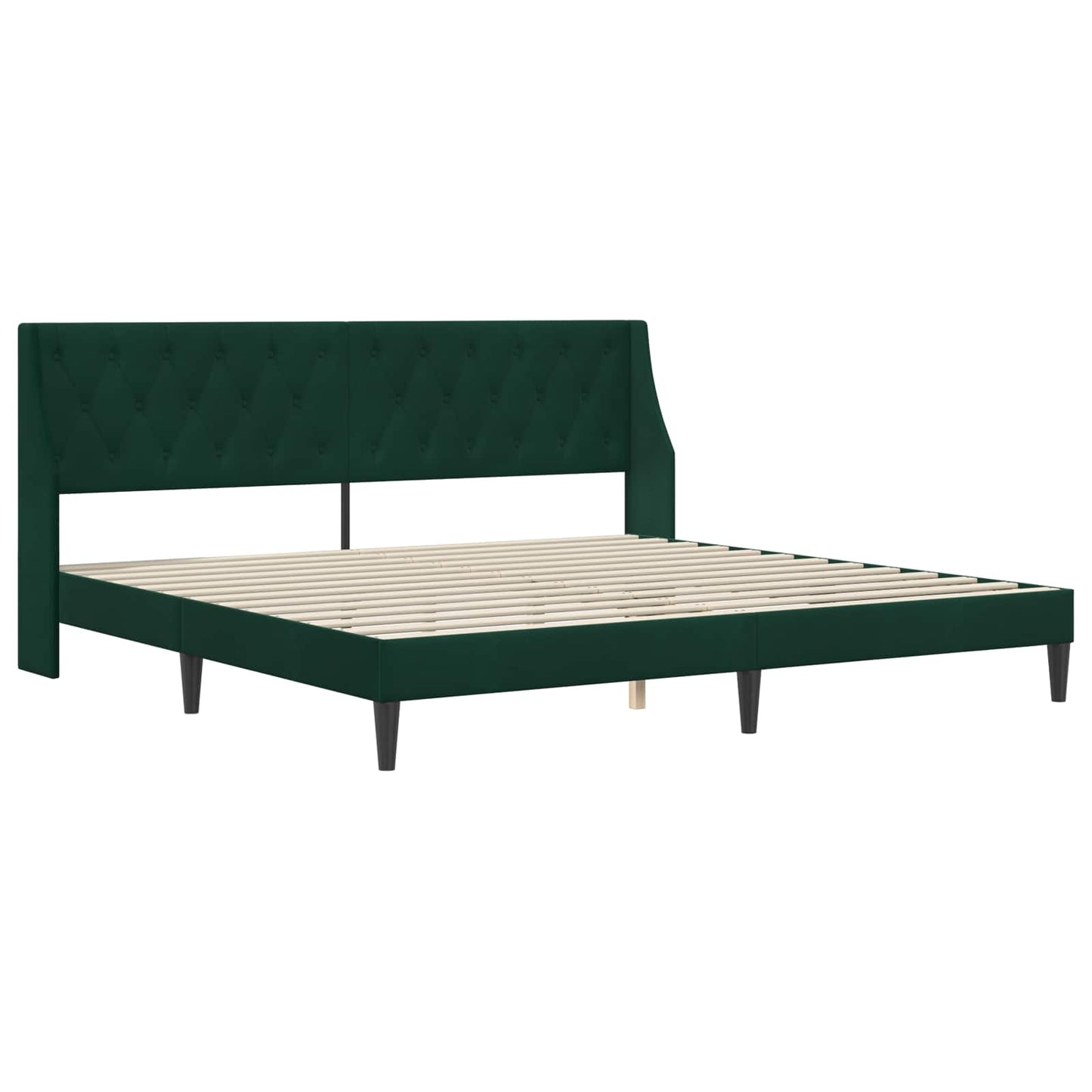 Bedframe met hoofdeinde Donkergroen 200 x 200 cm Fluweel
