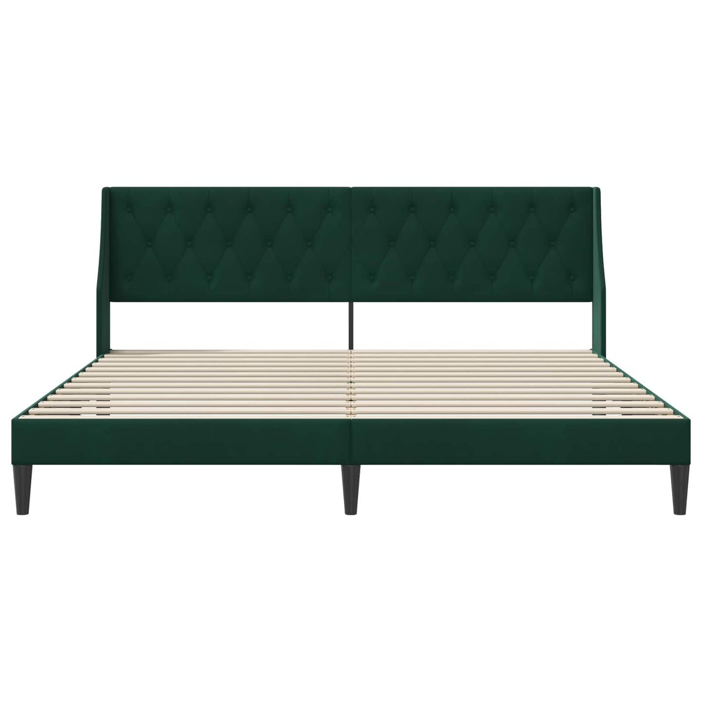 Bedframe met hoofdeinde Donkergroen 200 x 200 cm Fluweel