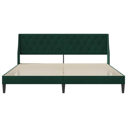 Bedframe met hoofdeinde Donkergroen 200 x 200 cm Fluweel