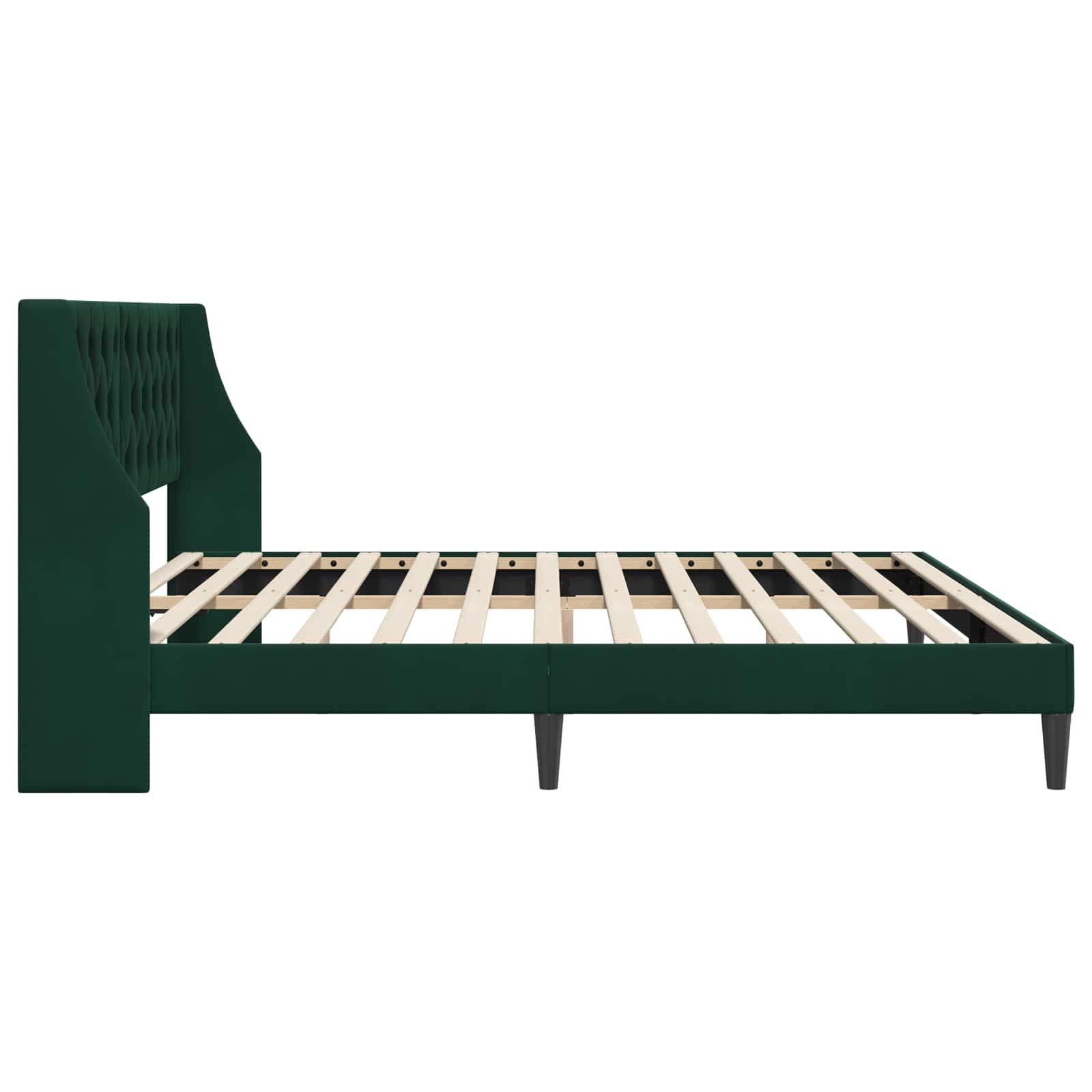 Bedframe met hoofdeinde Donkergroen 200 x 200 cm Fluweel
