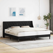 Bedframe 200x200 cm zwart fluweel met hoofdeinde
