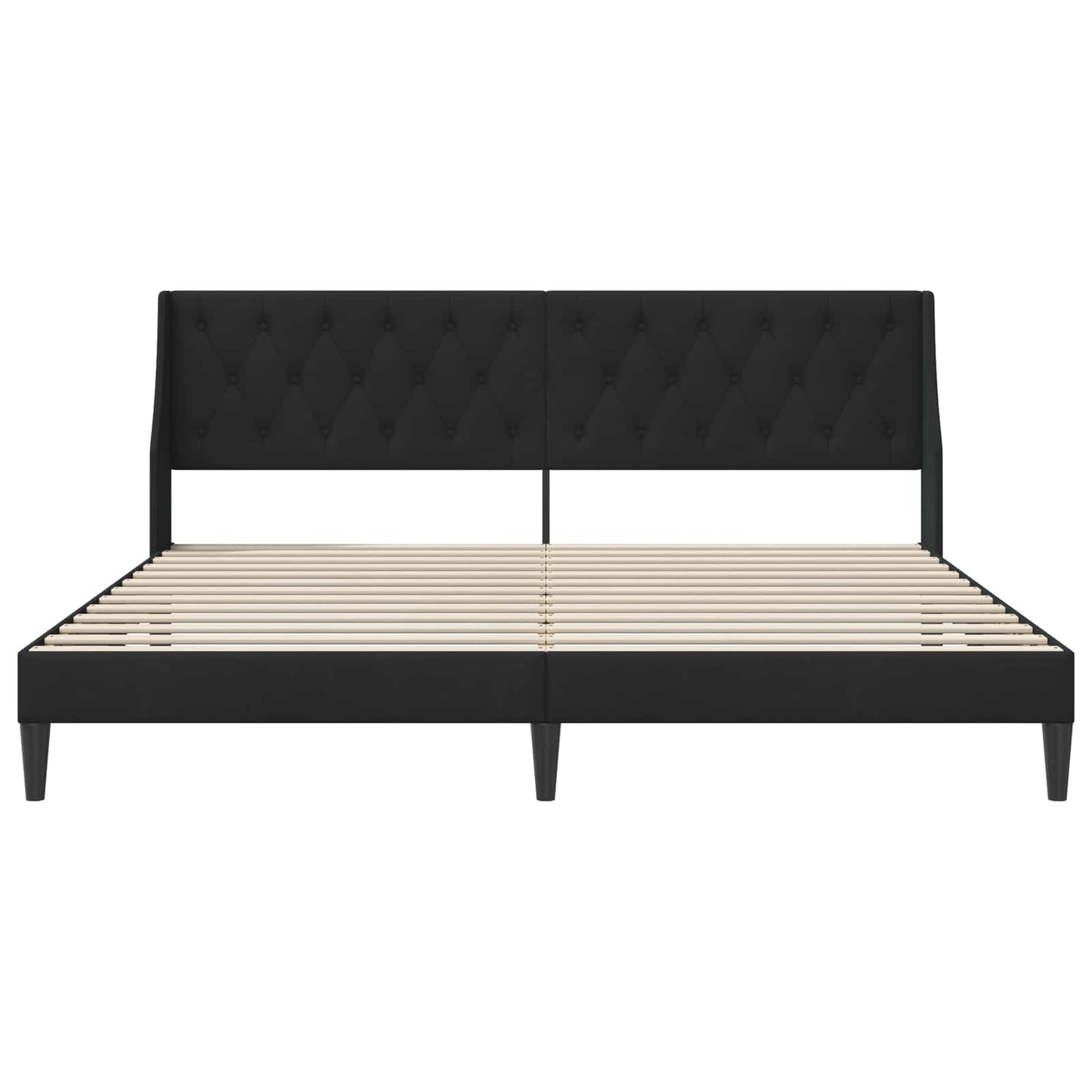 Bedframe met hoofdeinde Zwart 200 x 200 cm Fluweel