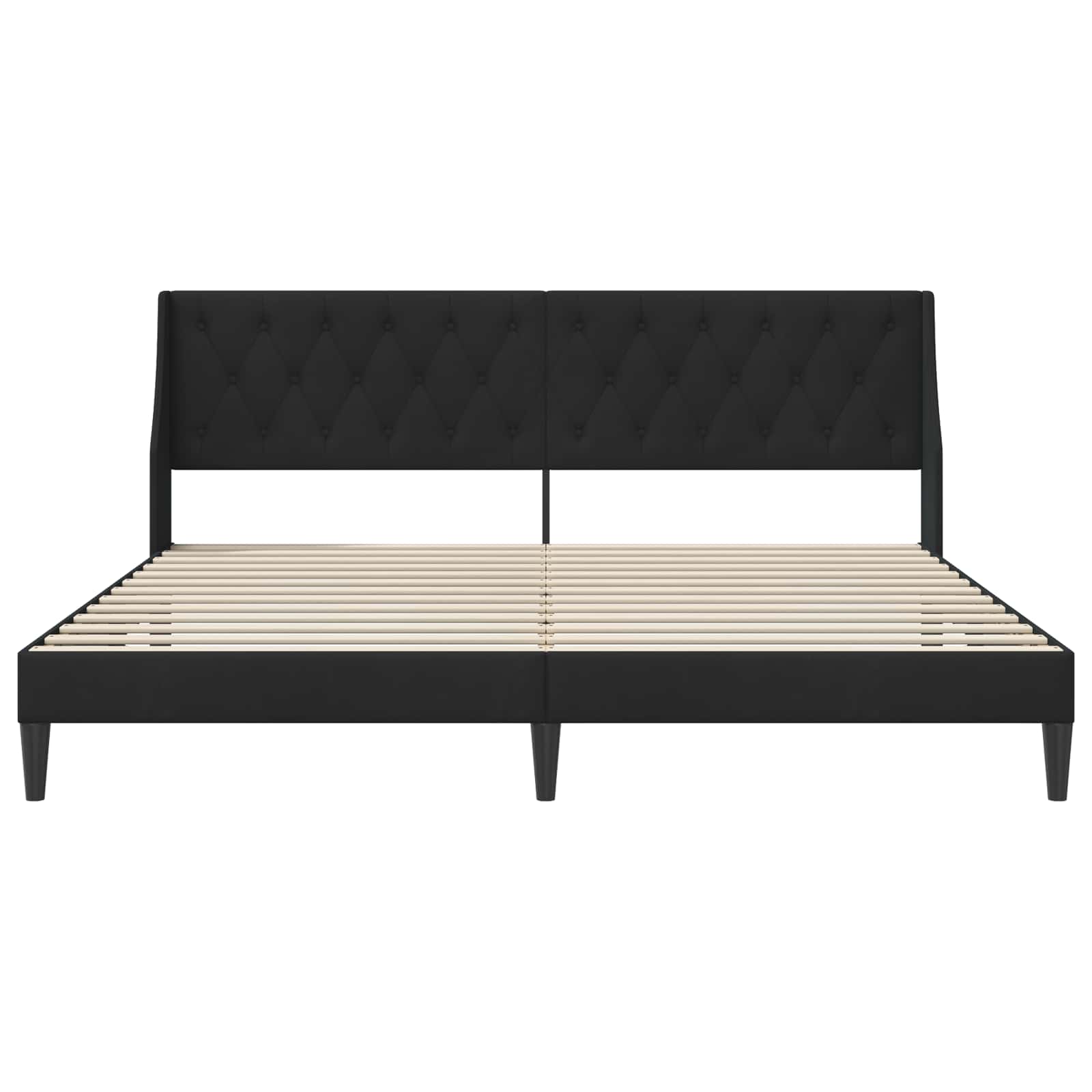 Bedframe met hoofdeinde Zwart 200 x 200 cm Fluweel