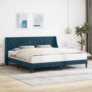 Bedframe 200x200 cm blauw fluweel met hoofdeinde