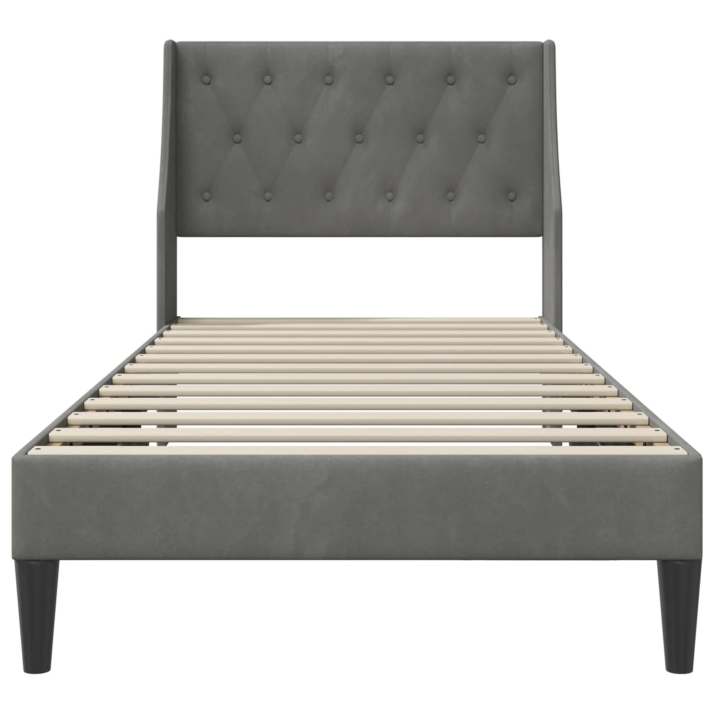 Bedframe met hoofdeinde Donkergrijs 100 x 203 cm Fluweel
