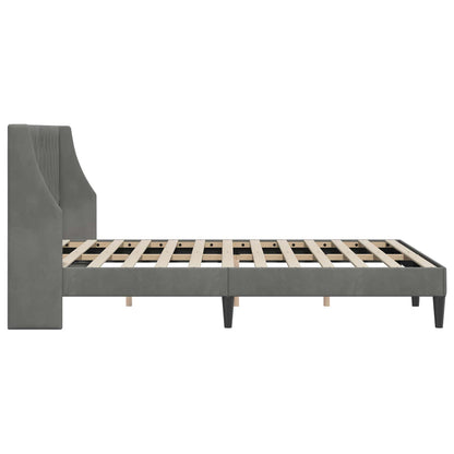 Bedframe met hoofdeinde Donkergrijs 137 x 190 cm Fluweel