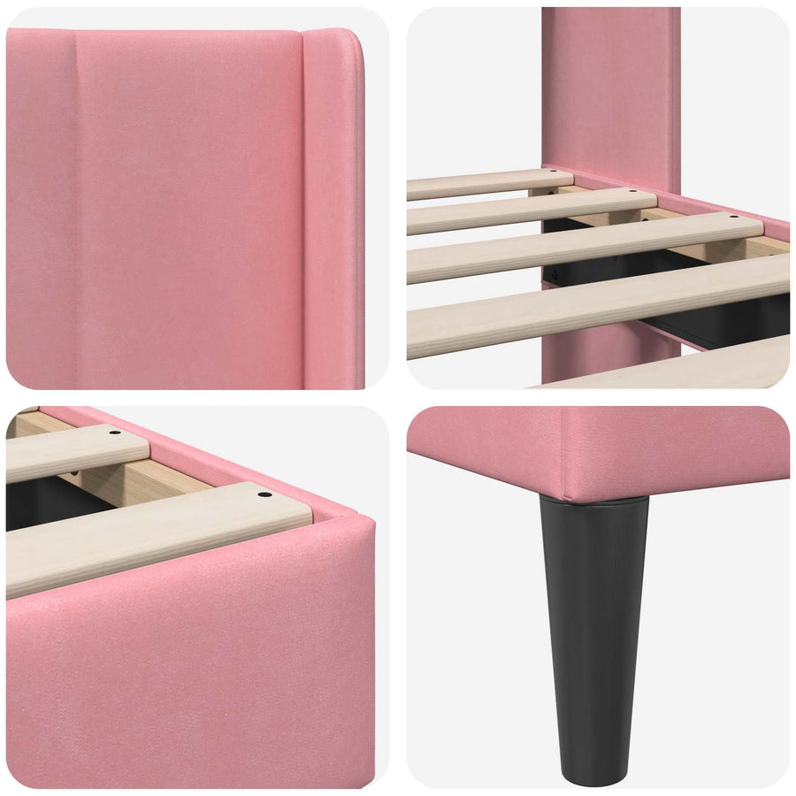 Bedframe met hoofdeinde Roze 80 x 200 cm Fluweel