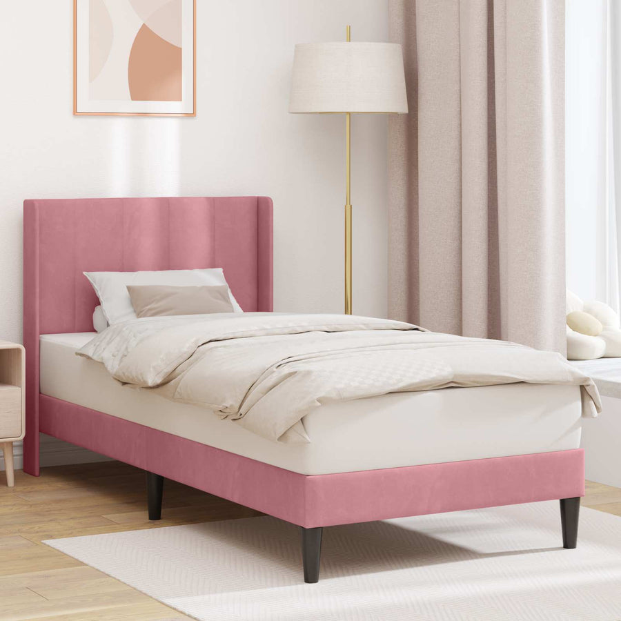 Bedframe met hoofdeinde Roze 80 x 200 cm Fluweel
