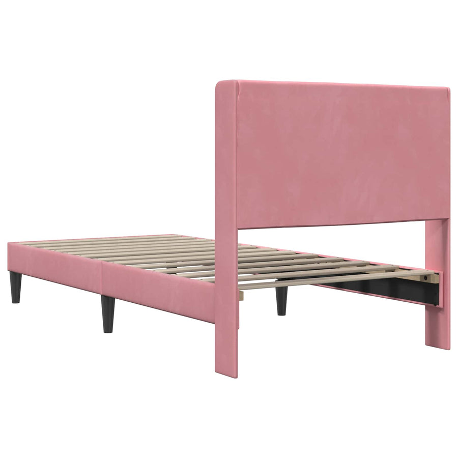 Bedframe met hoofdeinde Roze 80 x 200 cm Fluweel