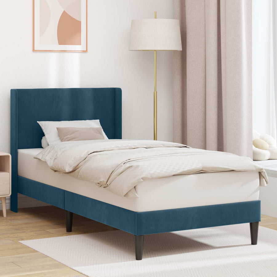 Bedframe met hoofdeinde Blauw 80 x 200 cm Fluweel