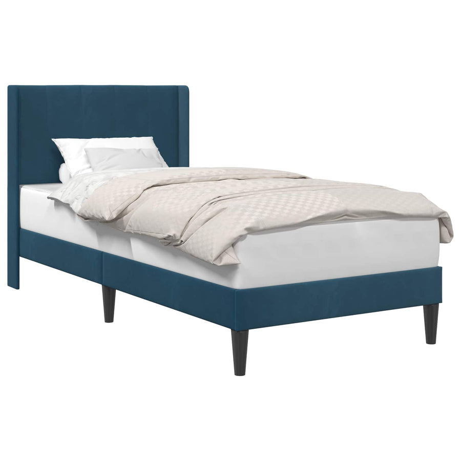 Bedframe met hoofdeinde Blauw 80 x 200 cm Fluweel