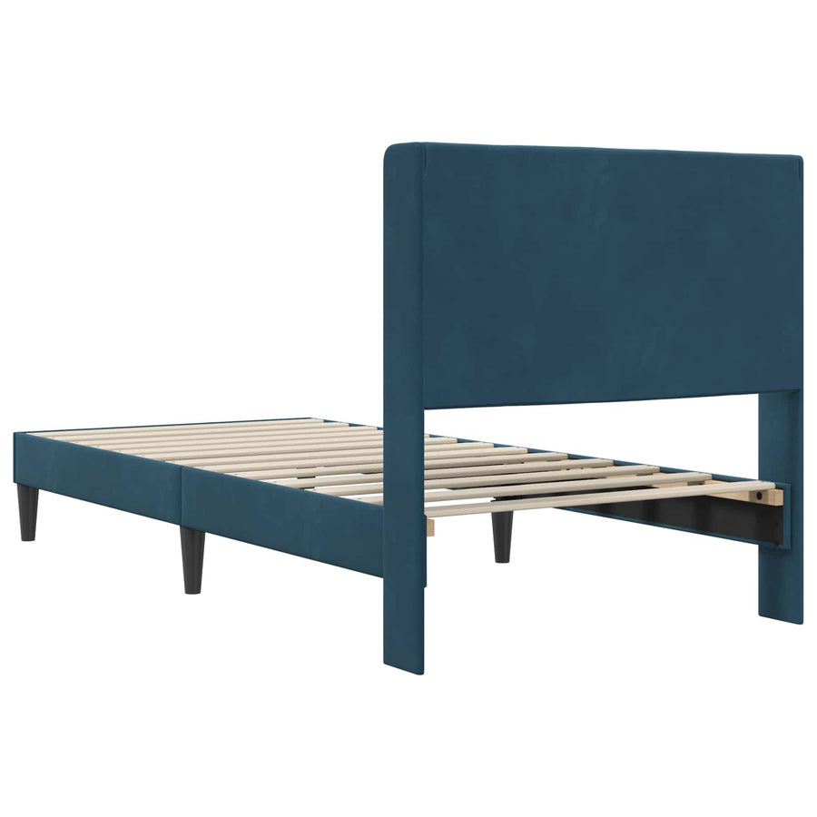 Bedframe met hoofdeinde Blauw 80 x 200 cm Fluweel