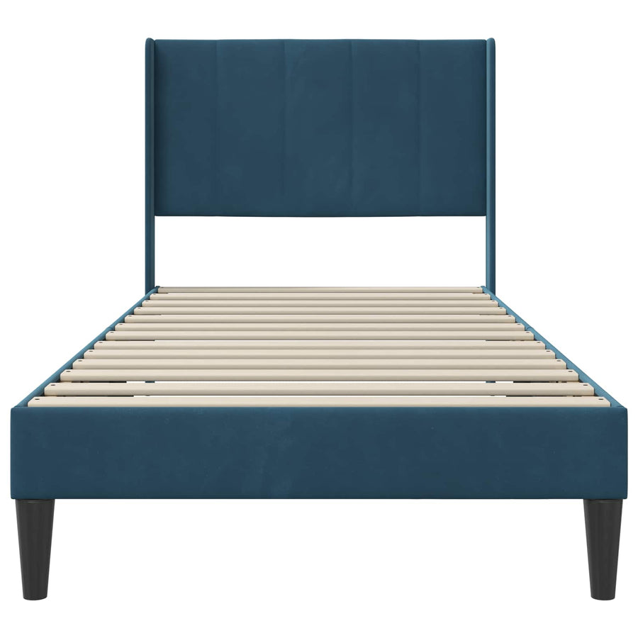 Bedframe met hoofdeinde Blauw 80 x 200 cm Fluweel