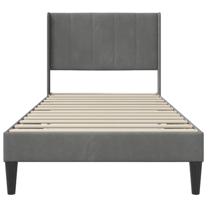 Bedframe met hoofdeinde Donkergrijs 90 x 190 cm Fluweel