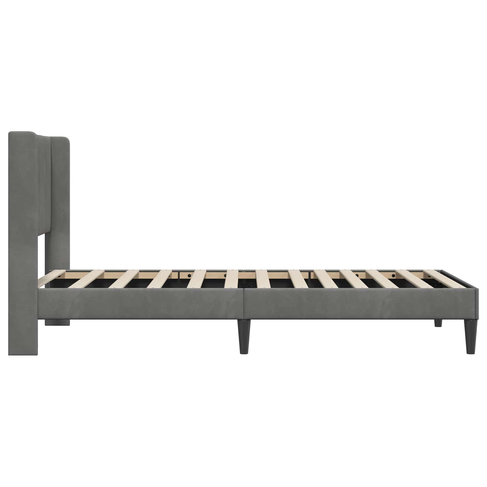 Bedframe met hoofdeinde Donkergrijs 90 x 190 cm Fluweel