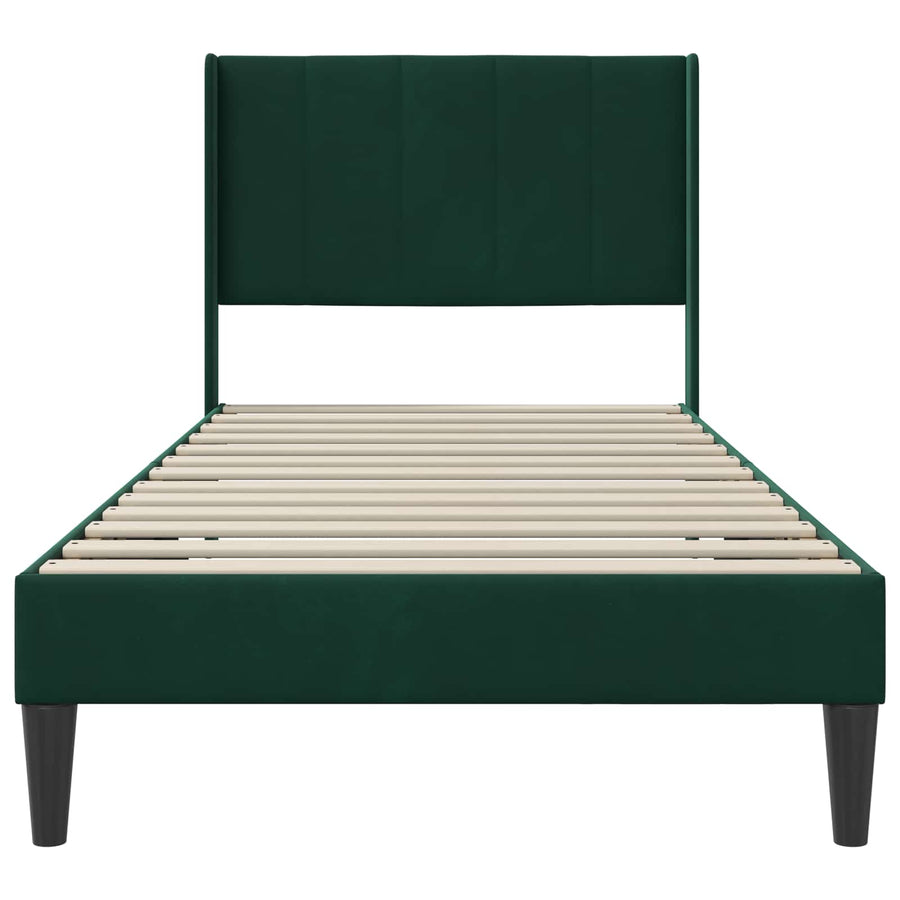 Bedframe met hoofdeinde Donkergroen 90 x 190 cm Fluweel