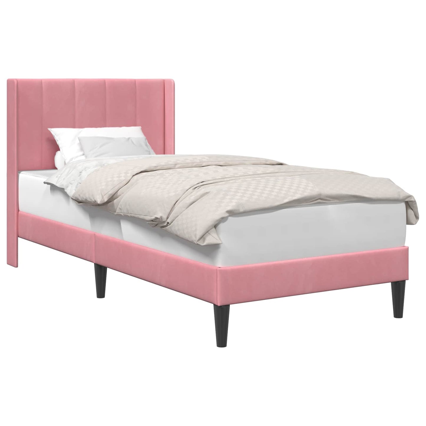 Bedframe met hoofdeinde Roze 90 x 190 cm Fluweel