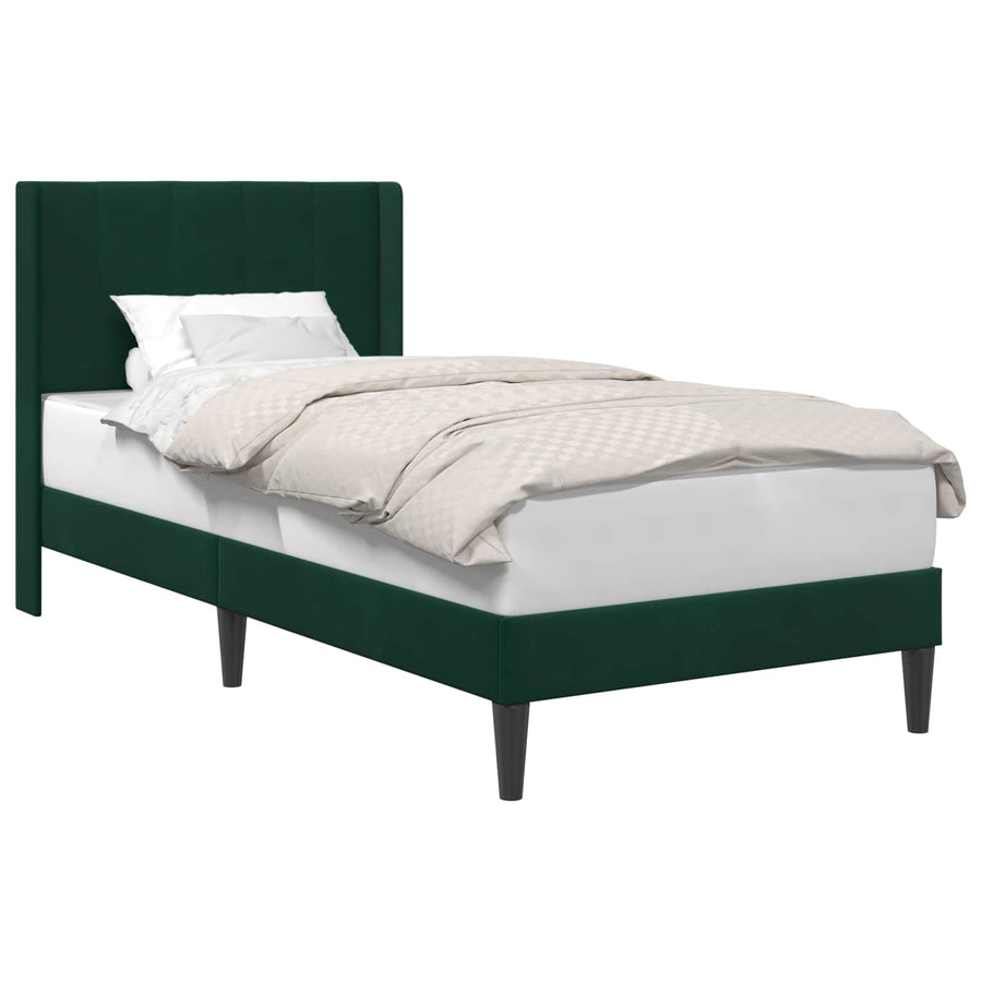 Bedframe met hoofdeinde Donkergroen 90 x 200 cm Fluweel