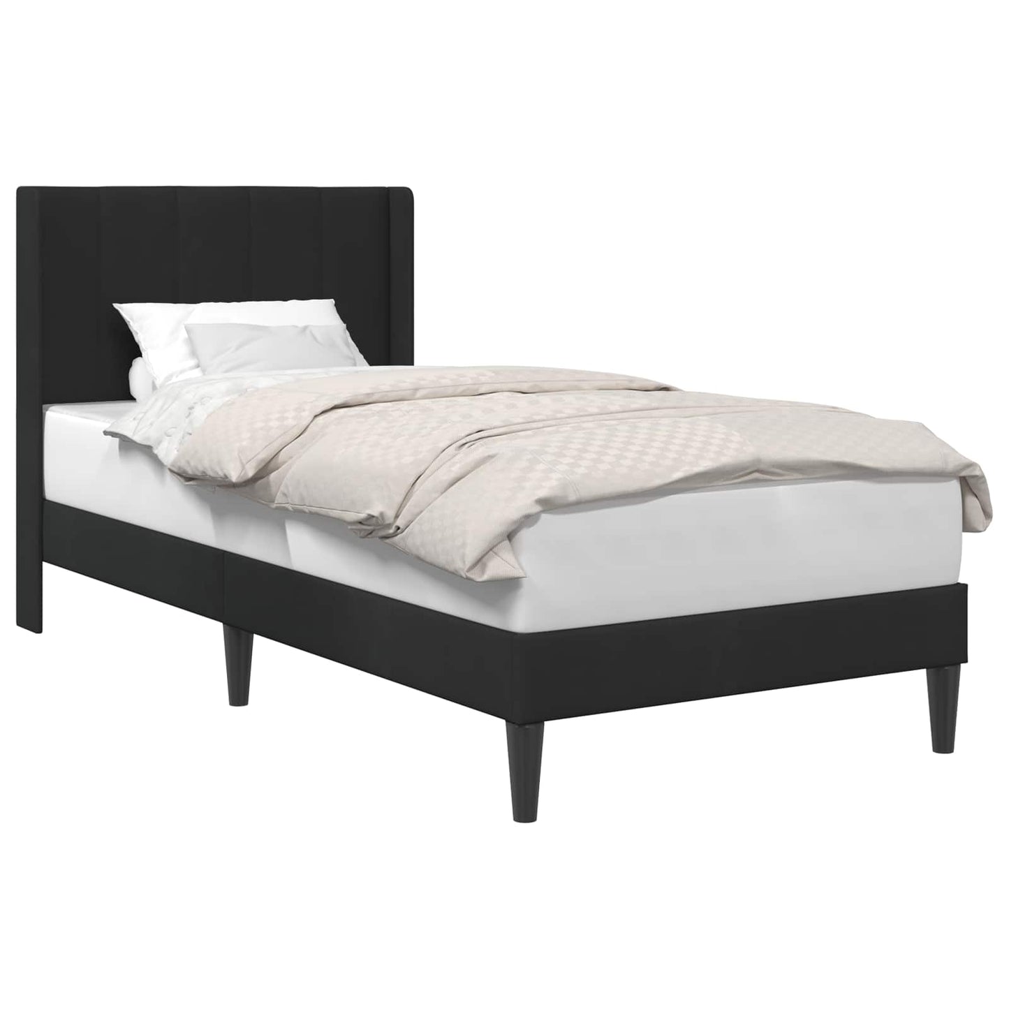 Bedframe met hoofdeinde Zwart 90 x 200 cm Fluweel
