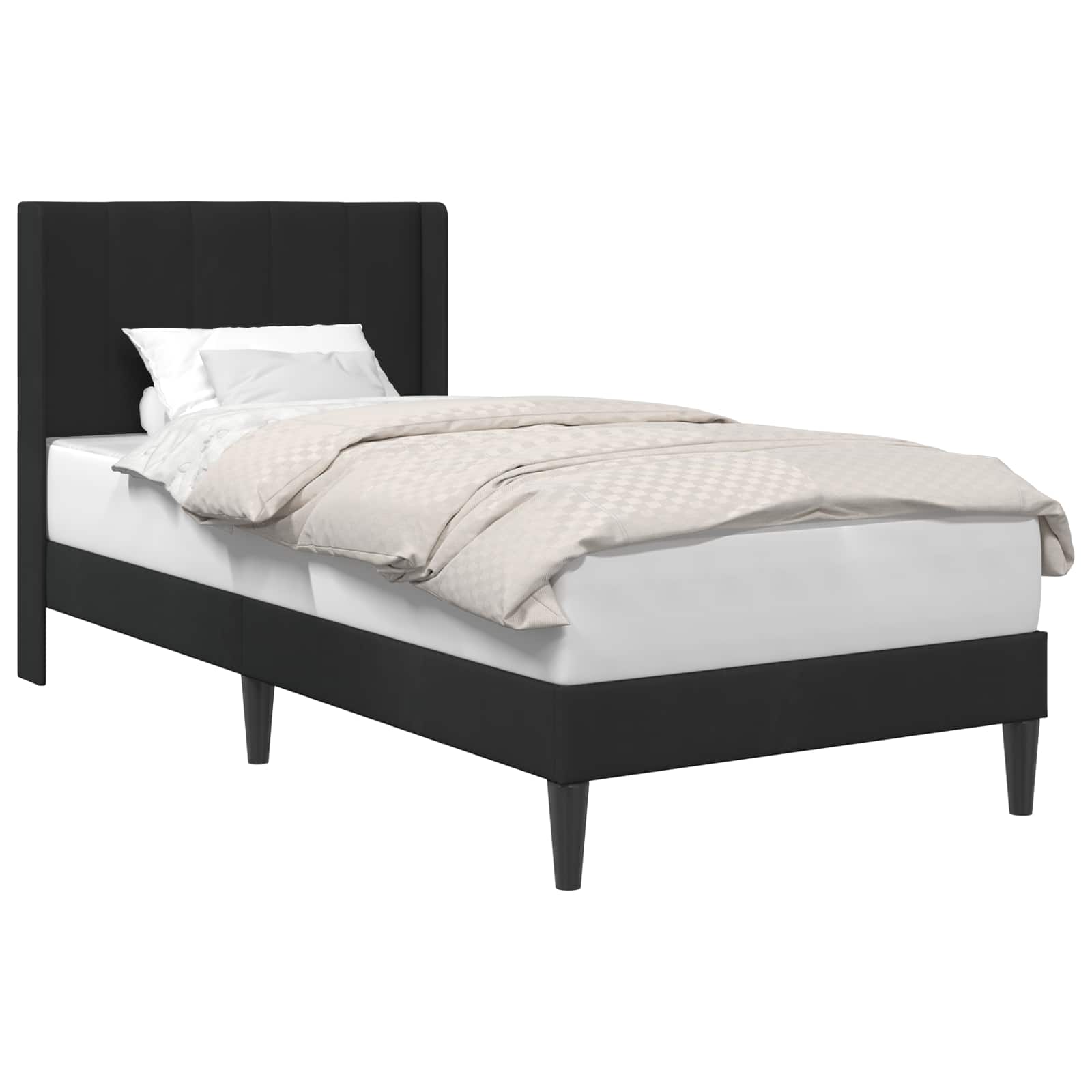 Bedframe met hoofdeinde Zwart 90 x 200 cm Fluweel