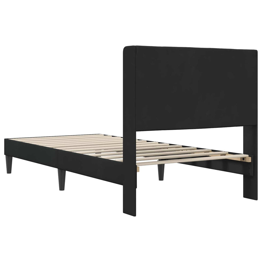Bedframe met hoofdeinde Zwart 90 x 200 cm Fluweel