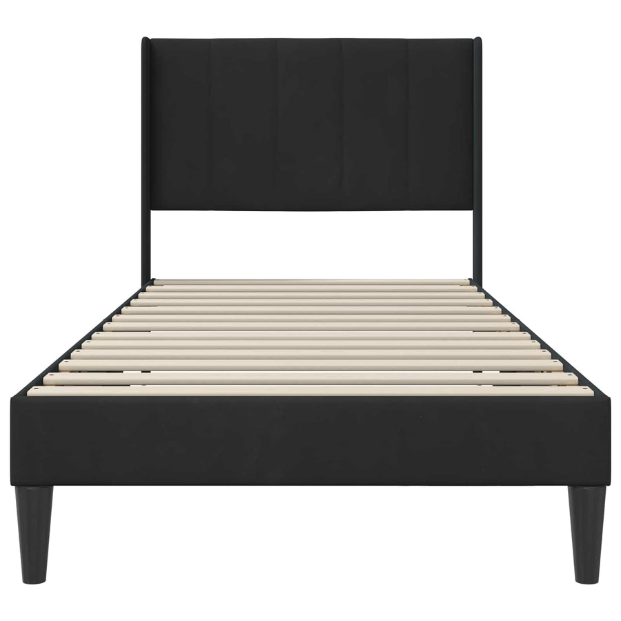Bedframe met hoofdeinde Zwart 90 x 200 cm Fluweel