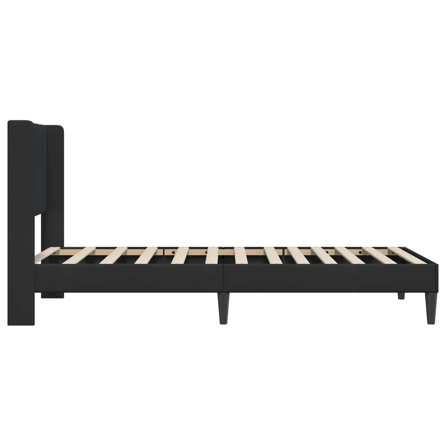 Bedframe met hoofdeinde Zwart 90 x 200 cm Fluweel