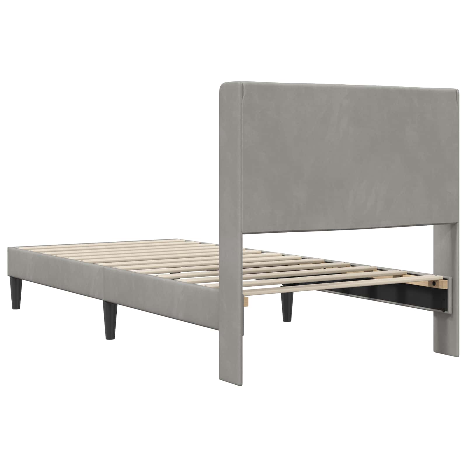 Bedframe met hoofdeinde Lichtgrijs 100 x 200 cm Fluweel