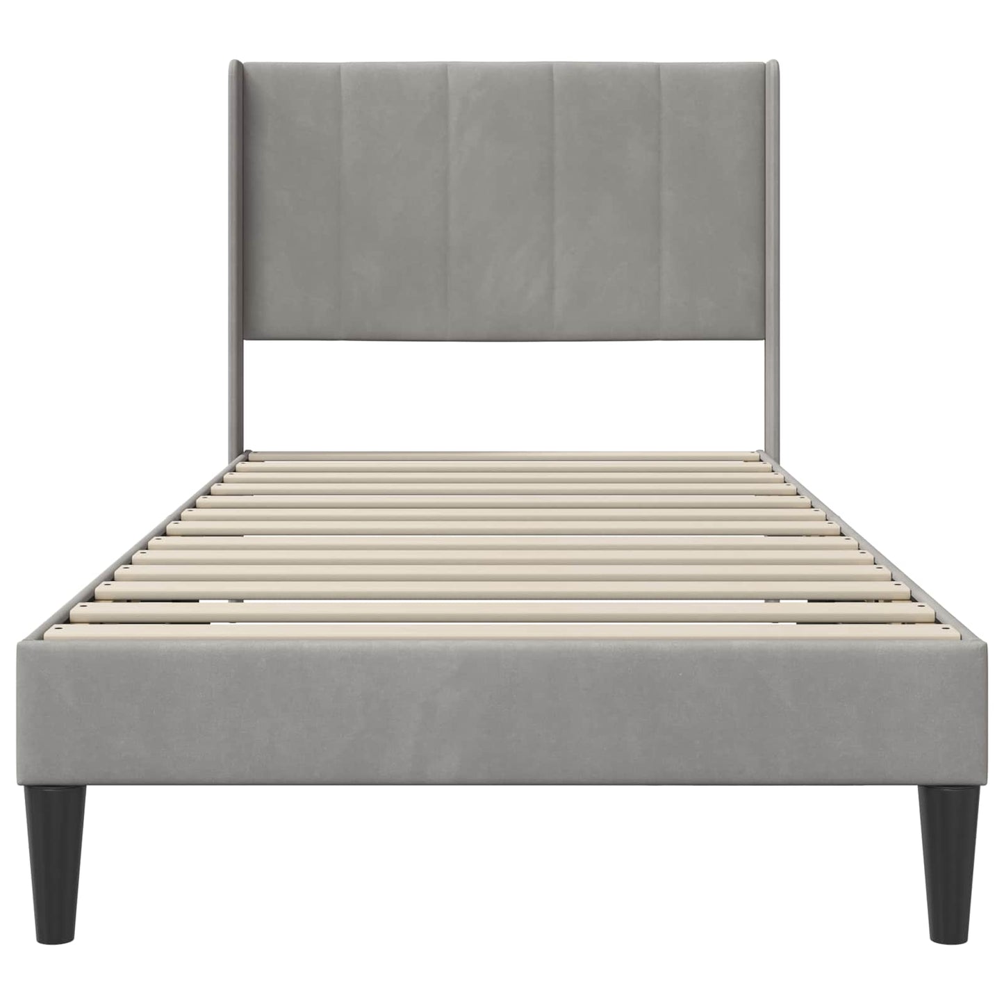 Bedframe met hoofdeinde Lichtgrijs 100 x 200 cm Fluweel