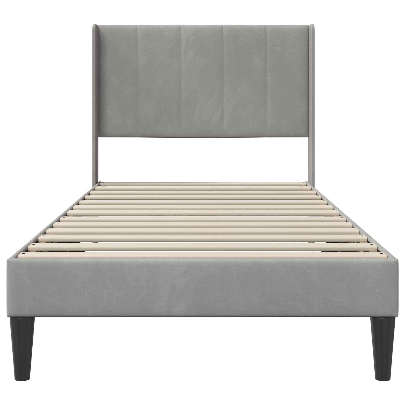 Bedframe met hoofdeinde Lichtgrijs 100 x 200 cm Fluweel