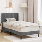 Bedframe 100x200 cm donkergrijs fluweel