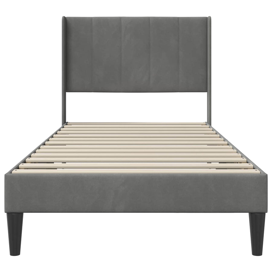 Bedframe met hoofdeinde Donkergrijs 100 x 200 cm Fluweel