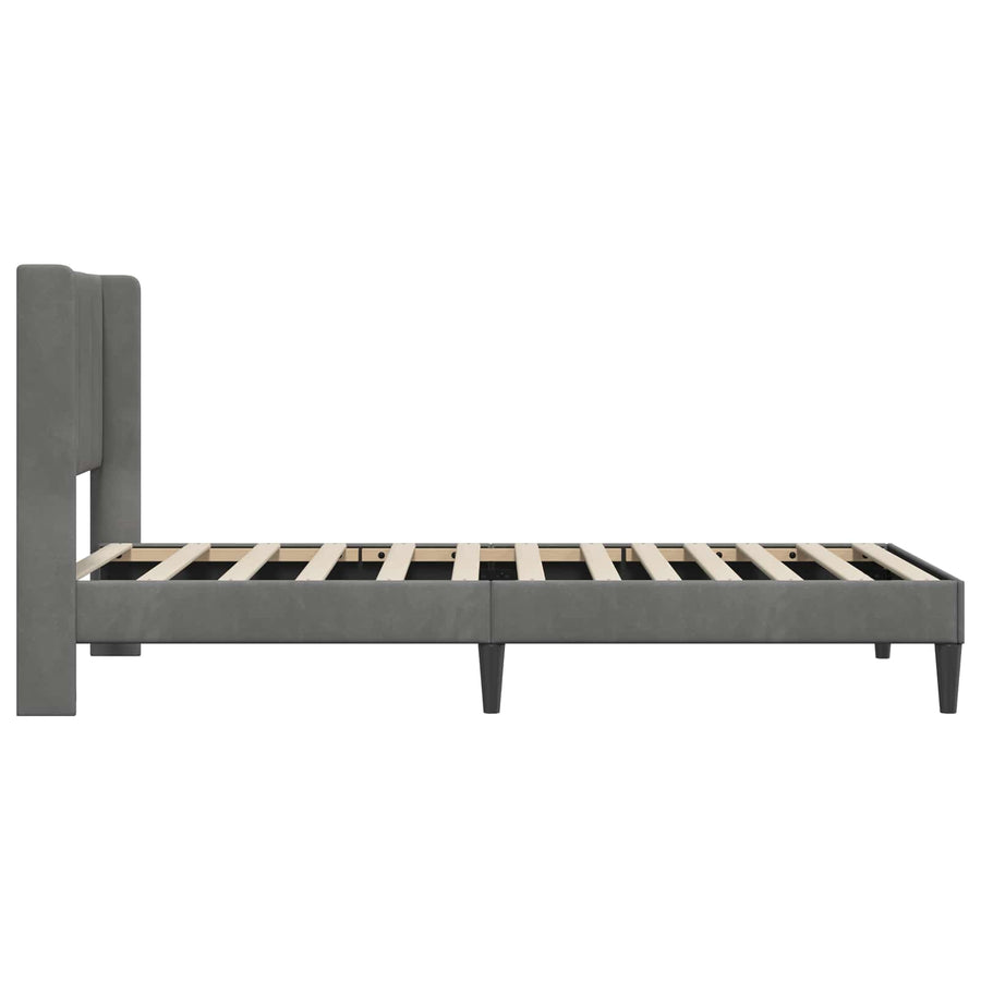 Bedframe met hoofdeinde Donkergrijs 100 x 200 cm Fluweel