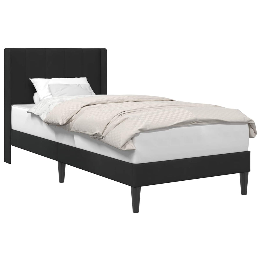 Bedframe met hoofdeinde Zwart 100 x 200 cm Fluweel