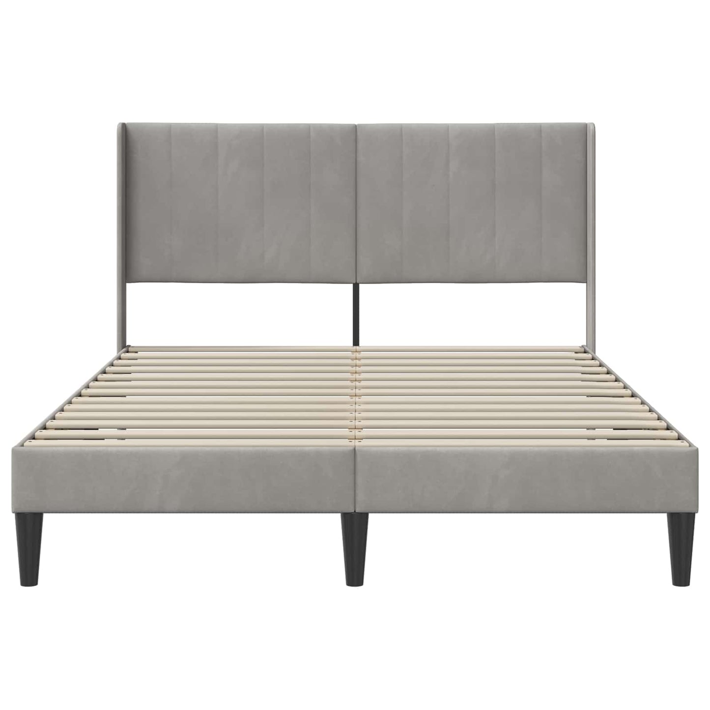 Bedframe met hoofdeinde Lichtgrijs 120 x 190 cm Fluweel