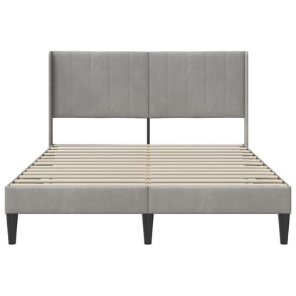 Bedframe met hoofdeinde Lichtgrijs 120 x 190 cm Fluweel