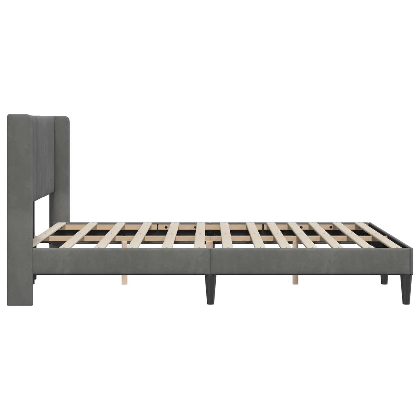Bedframe met hoofdeinde Donkergrijs 120 x 190 cm Fluweel