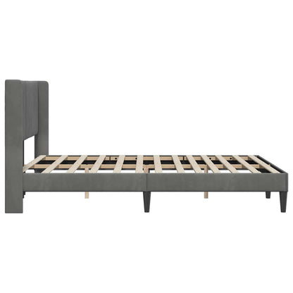 Bedframe met hoofdeinde Donkergrijs 120 x 190 cm Fluweel